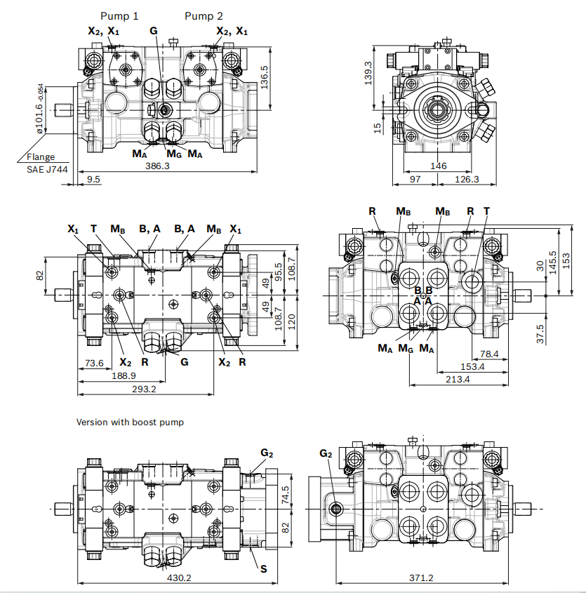 A22VG45 гидравлический поршневый насос Rexroth A22VG