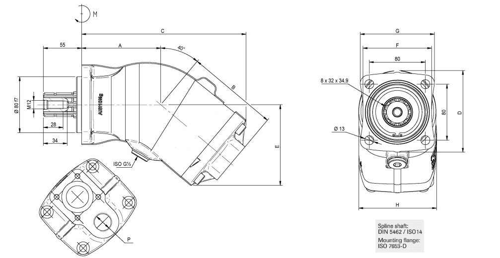 Гидронасос Sunfab SAP 012/017/025/34/040/047/056/064/084/108 поршневой насос